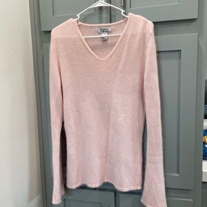 Angora sweater. Style & Co. Soft Pink V-Neck Sweater
